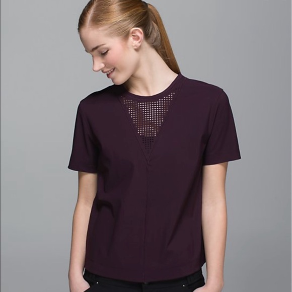 lululemon athletica Tops - ❤️ LULULEMON Perfectly Perfed Tee Black Cherry❤️