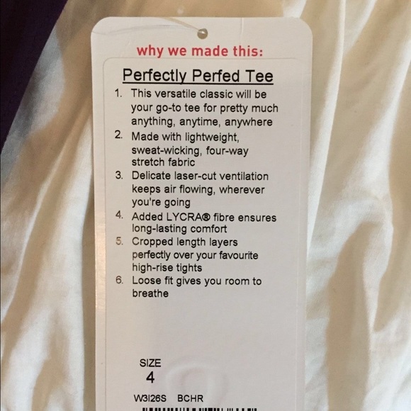 ❤️ LULULEMON Perfectly Perfed Tee Black Cherry❤️ - Picture 7 of 8