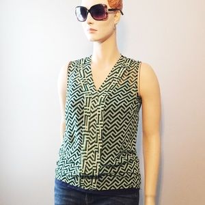 Banana Republic Sheer Geometric Blouse