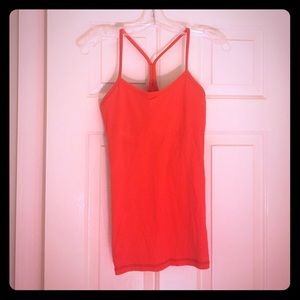 Red lululemon power y tank