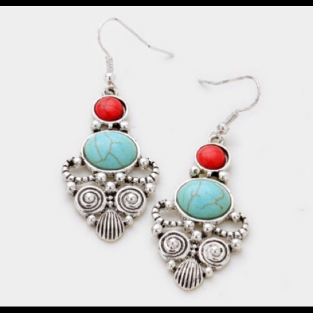 turquoise hook earrings