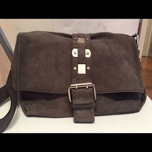 Céline grey suede crossbody bag
