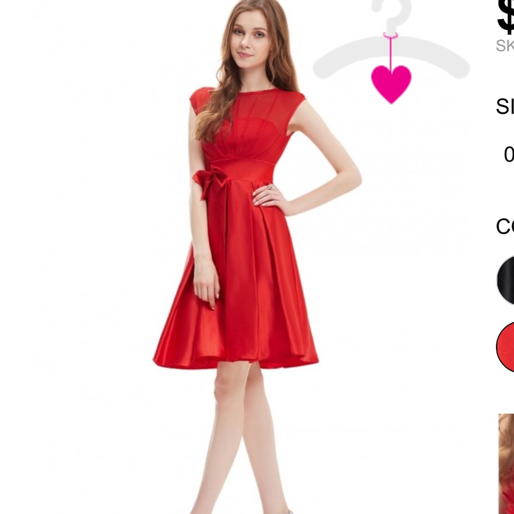 Red Satin dress.
