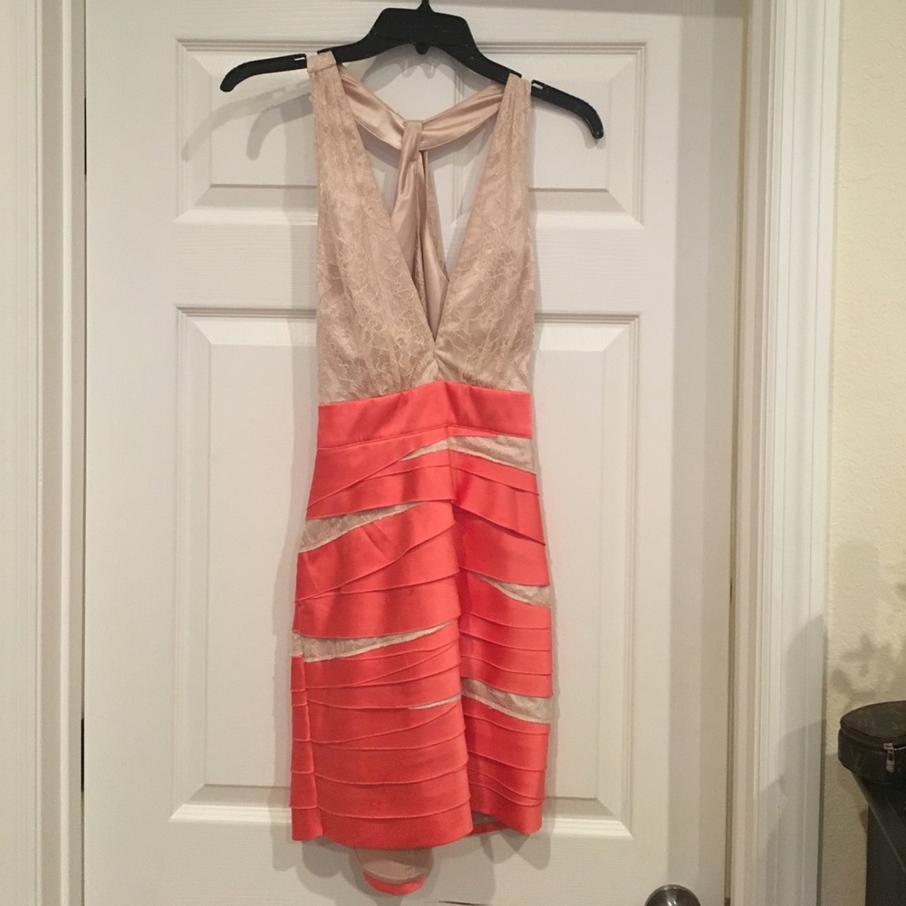 Satin and lace halter dress