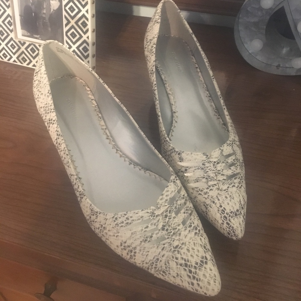 Snakeskin Kitten Heels