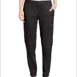Vince Linen Cargo Black Pants
