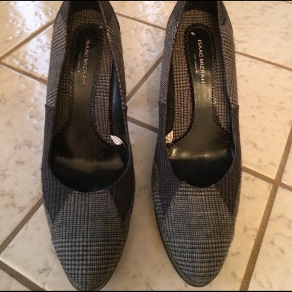 Isaac Mizrahi Gray Plaid Heels Size 9.5 EUC! - Picture 2 of 6