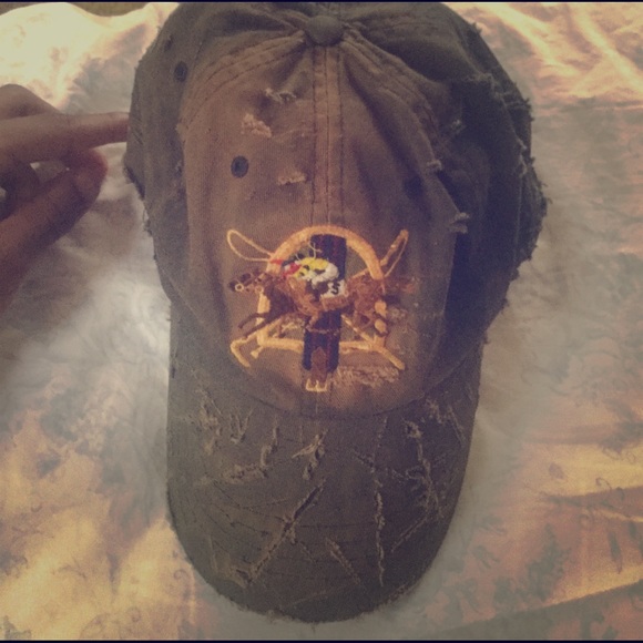 Polo hat, custom made, Olive green & tan - Picture 1 of 3