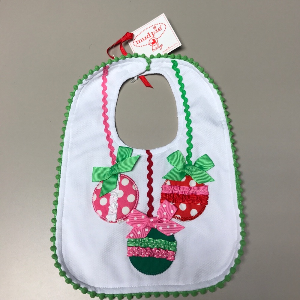 NWT mud pie ornament pique bib