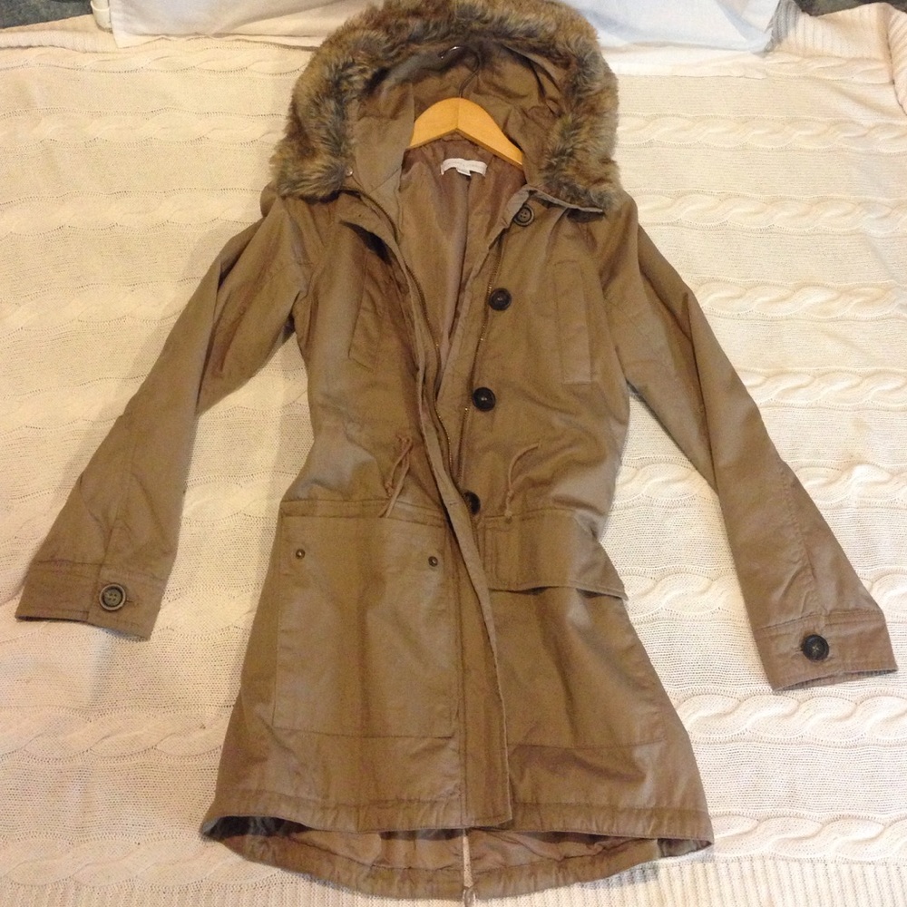 New York & Company taupe Parka M