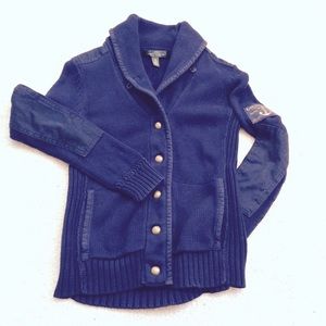 Lauren Ralph Lauren SnapUp Sweater w/Elbow Patches