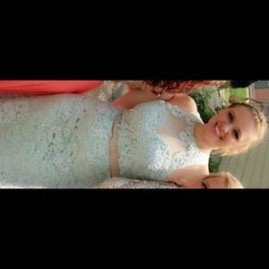 Size 10 Long Pastel Blue Dress