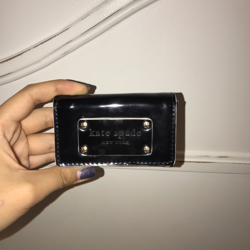 Black leather Kate Spade change purse