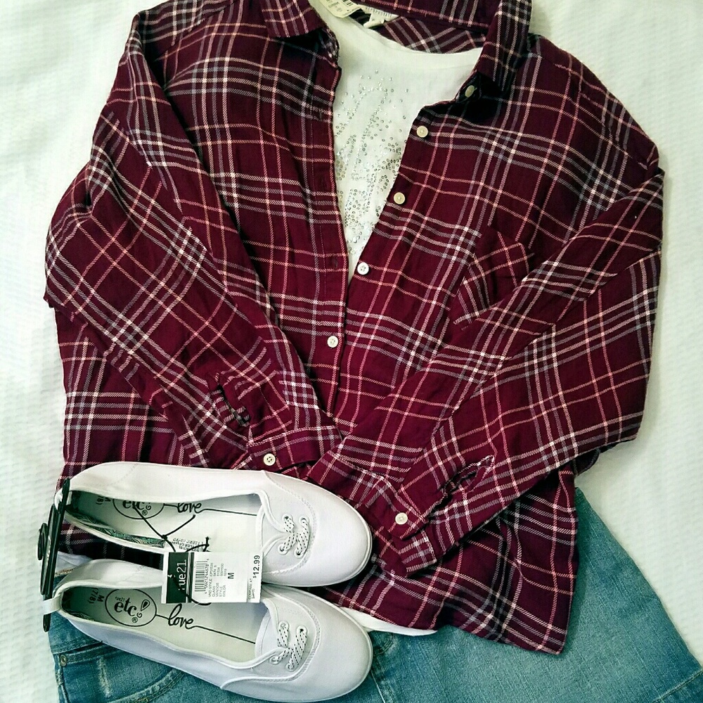 NWT Aeropostale Plaid Button up Sz XL