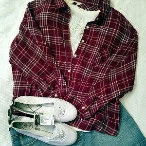 NWT Aeropostale Plaid Button up Sz XL