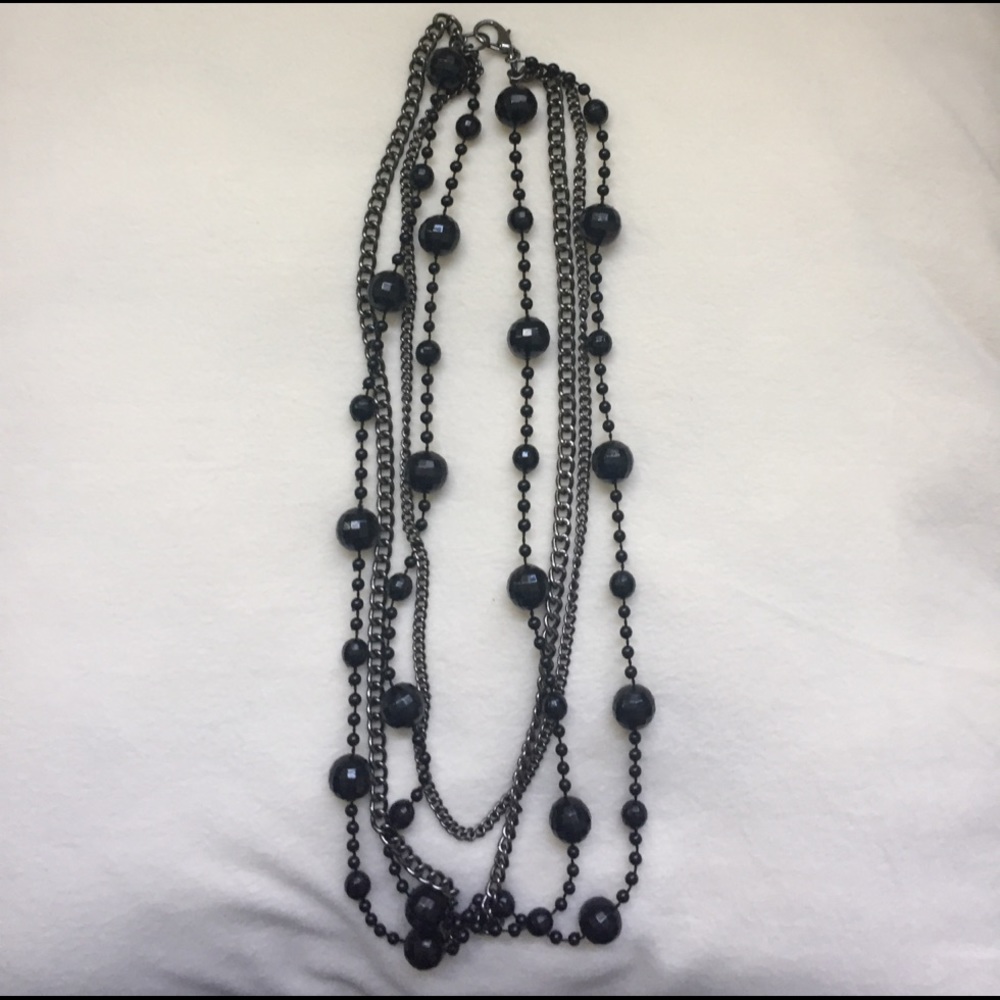 Beaded Black Necklace