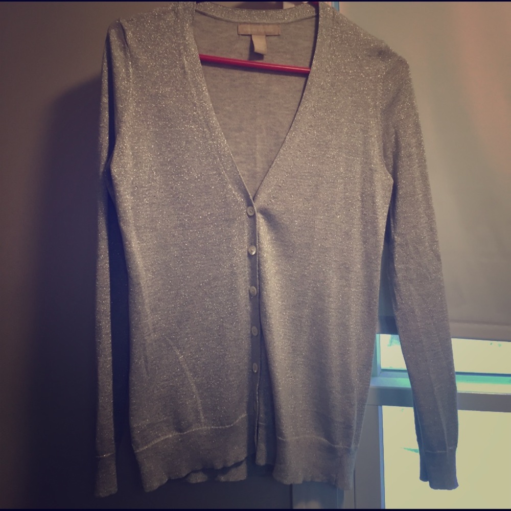 Banana Republic Silver sparkle cardigan. Size S