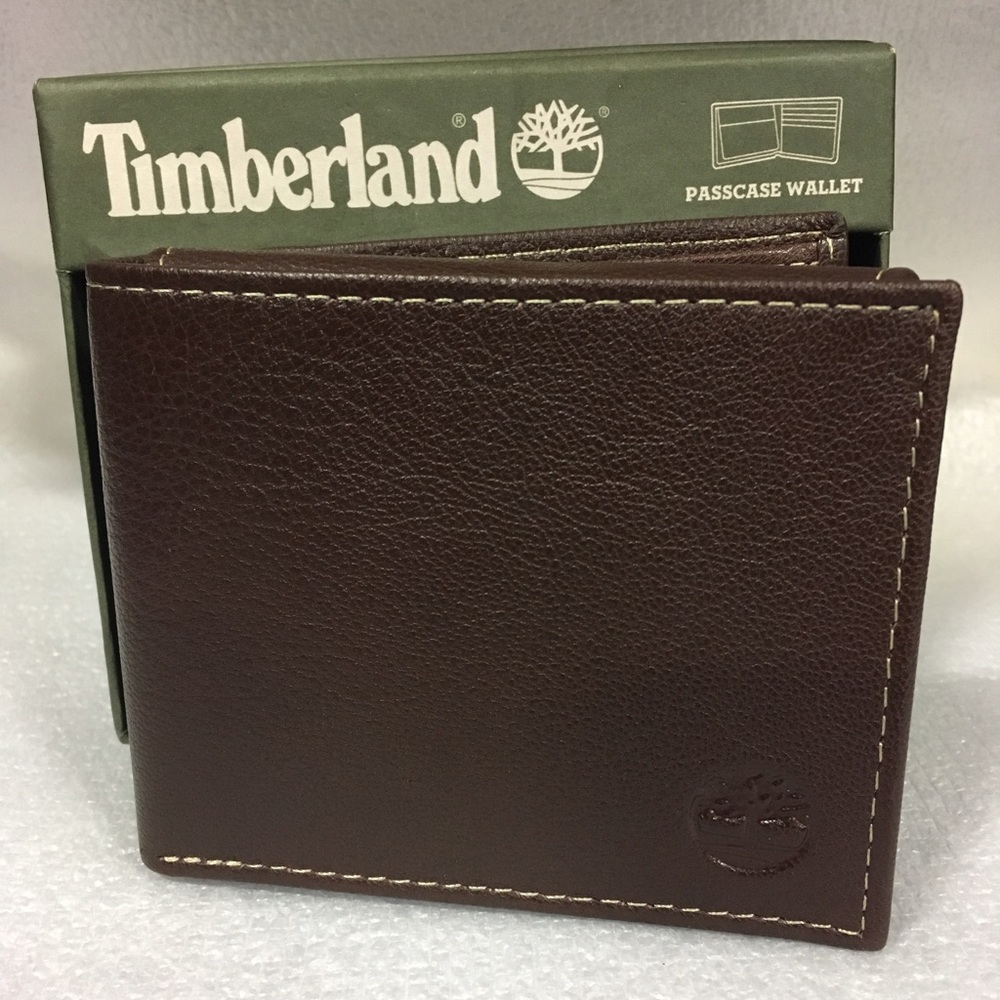 Timberland Mens Blix Passcase Brown Leather Wallet
