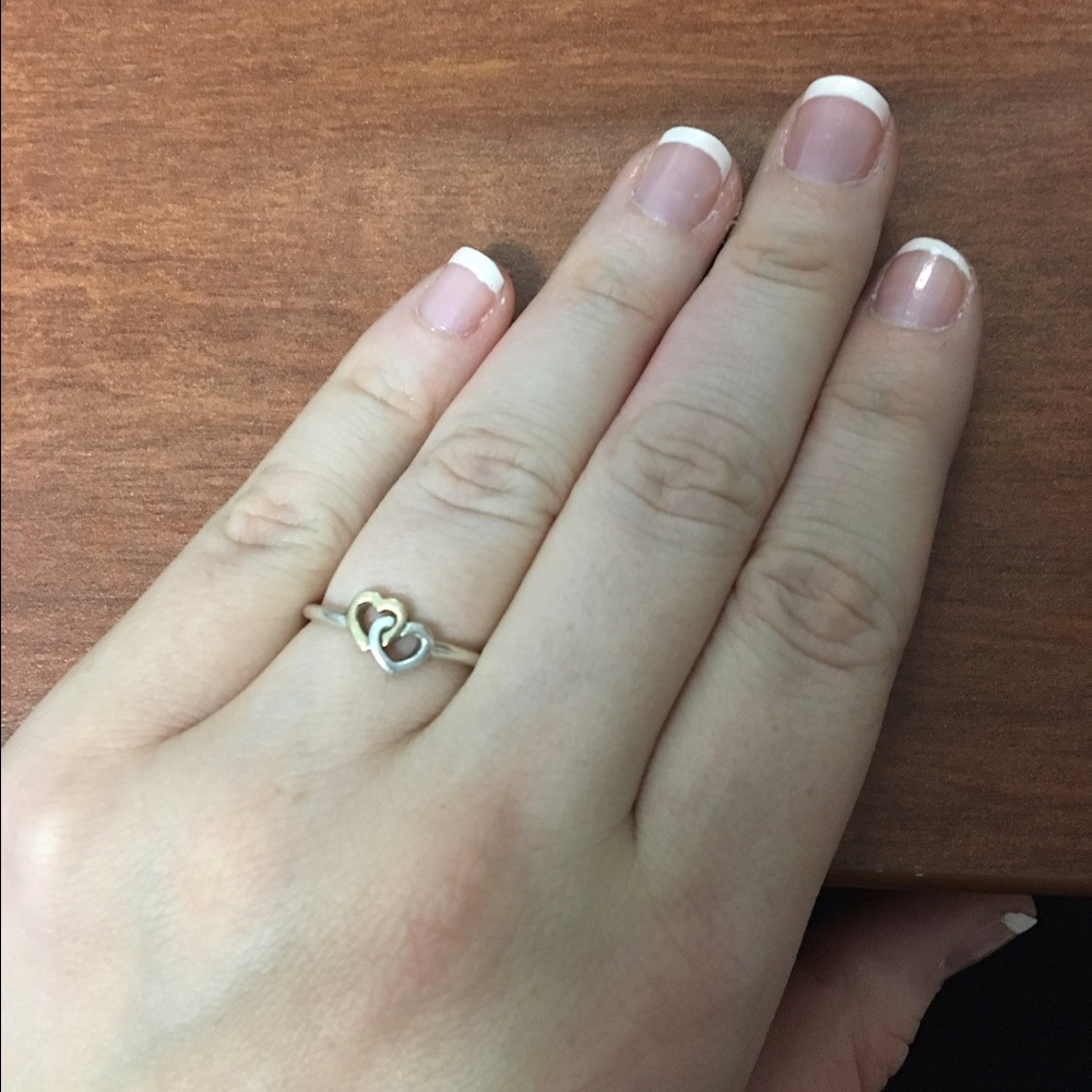 double heart pandora ring
