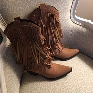 Faux Suede Fringe Boots...Fun!!!