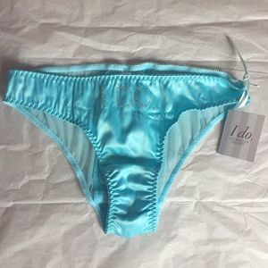 NWT S Small VS Baby Blue I DO Bling Cheekini Panty