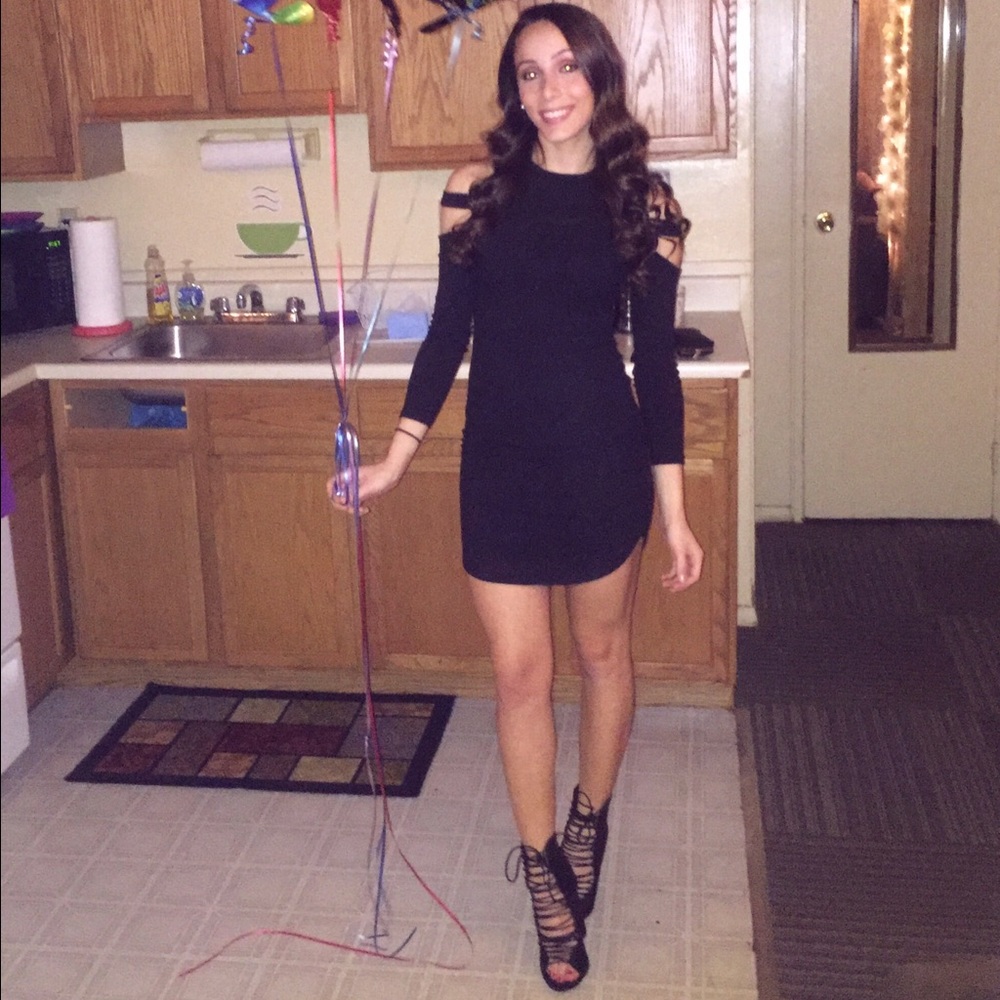 Black lace up heels