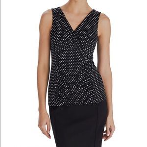 Black White Market Like New Polka Surplice Top
