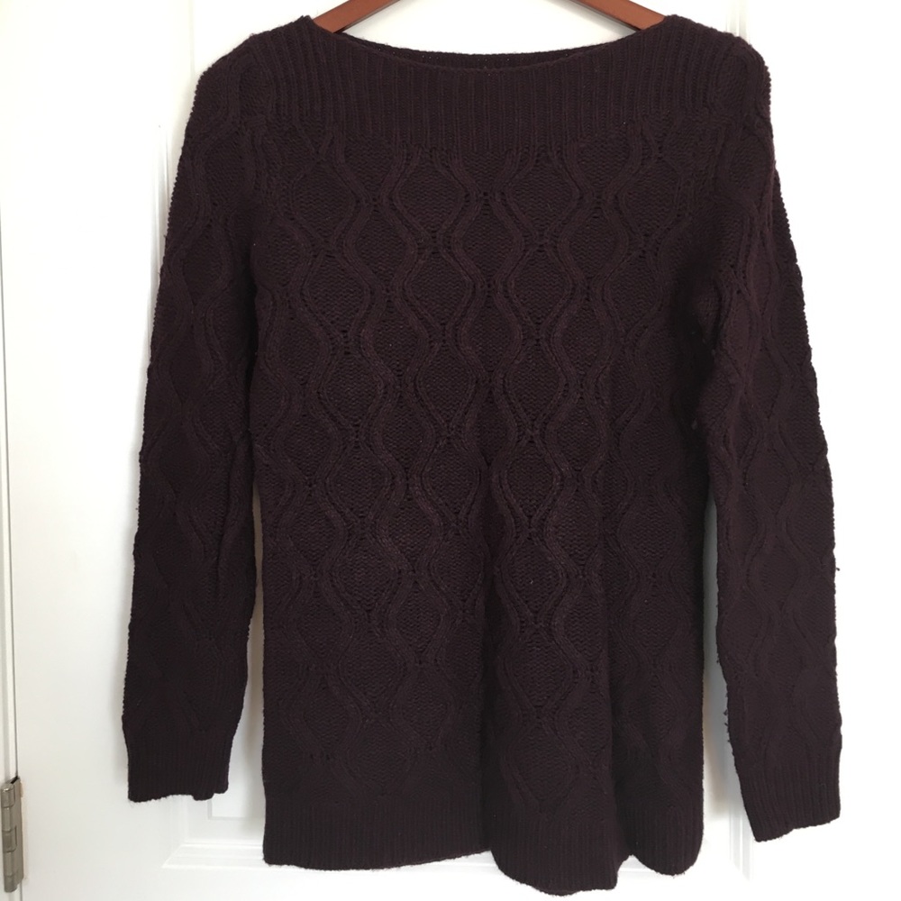 LOFT tunic sweater in rich burgundy