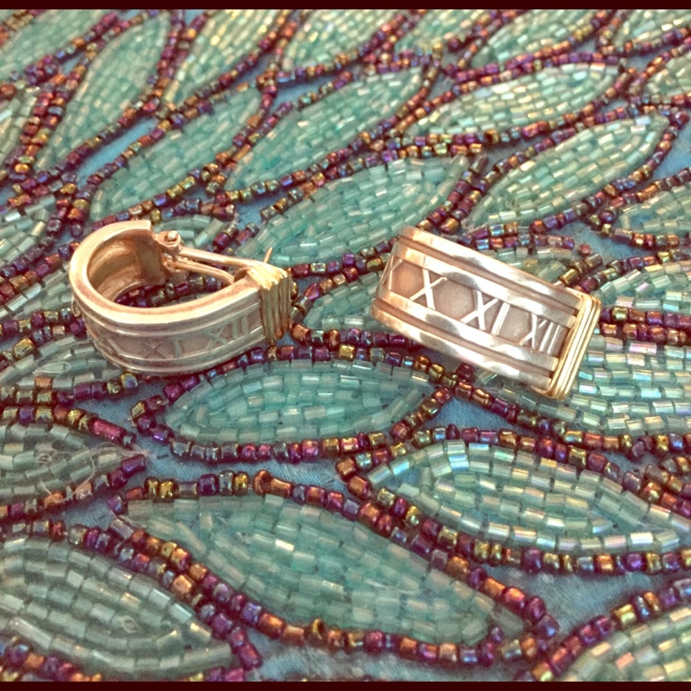 TIFFANY & CO. ATLAS ROMAN Sterling Silver & 18 Gld