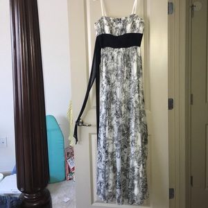 Black white strapless bcbg gown