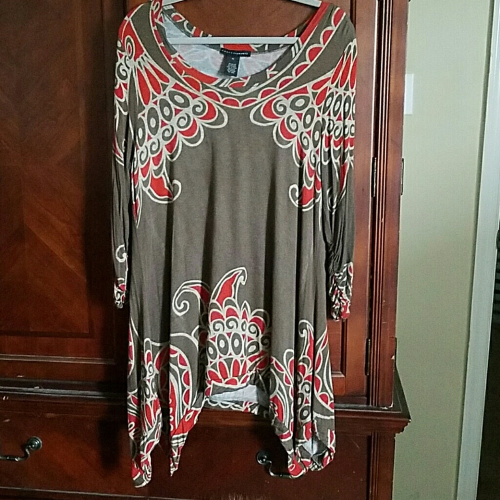 Handkerchief style top.