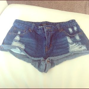 Blue ripped forever Jean shorts