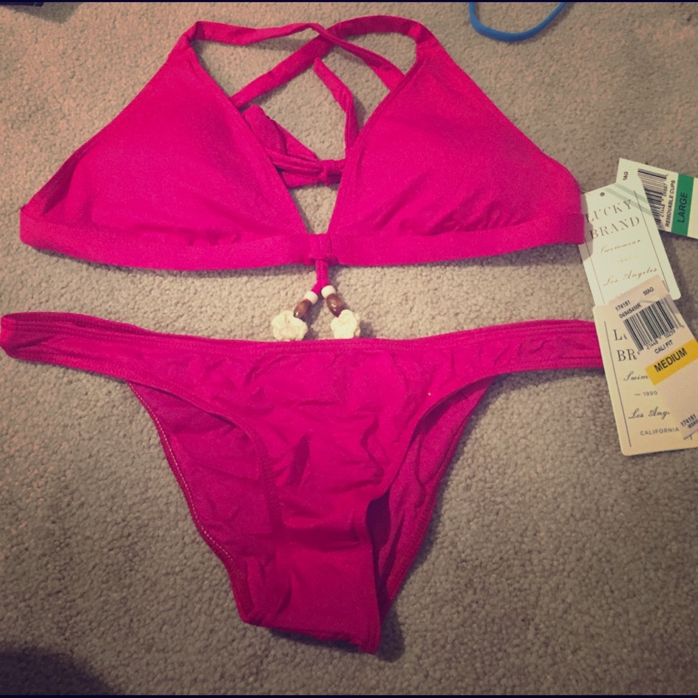 Lucky Brand pink bikini. Size medium. NWT