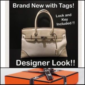 Embossed Faux Alligator Tote / Handbag