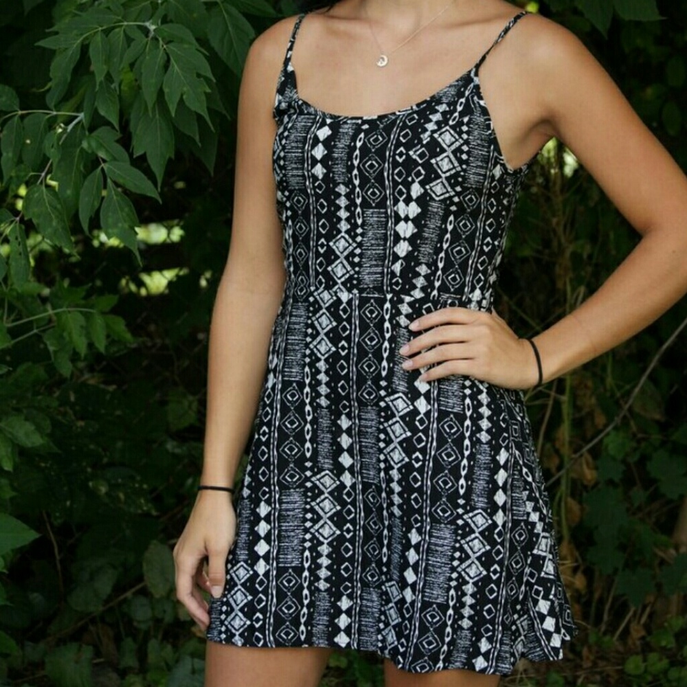 Black and white mini dress