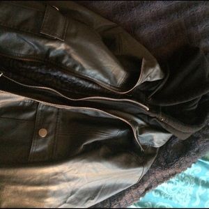 Brown and black YMI leather jacket