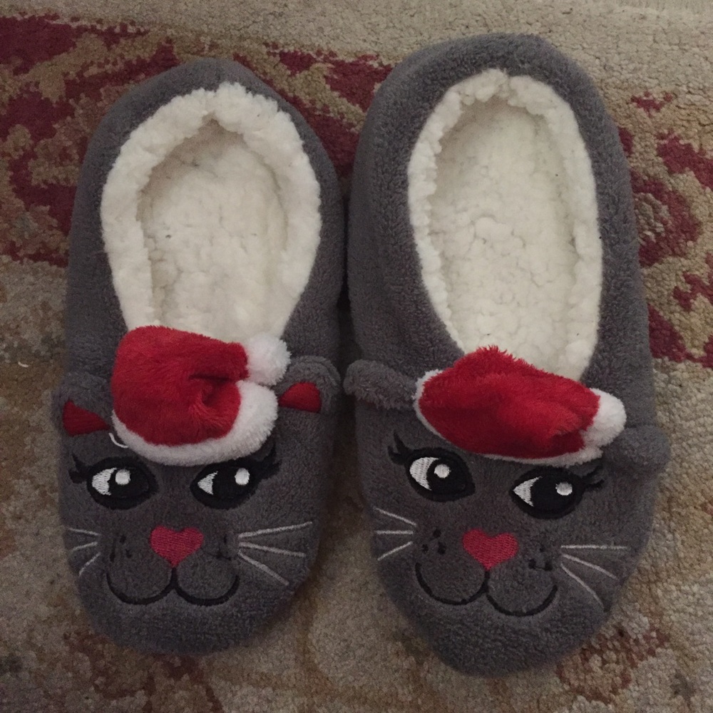 Plush kitty slipper socks