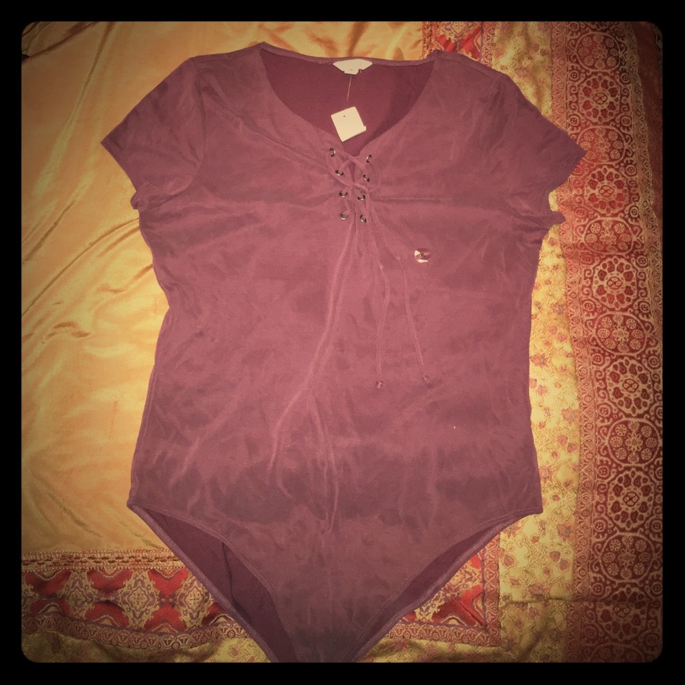Maroon bodysuit top
