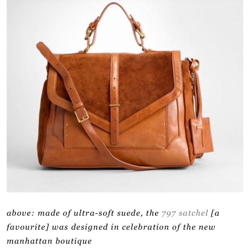 *NWOT TORY BURCH 797 SATCHEL* COGNAC LEATHER/SUEDE