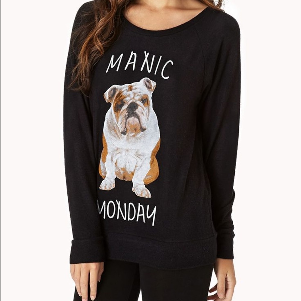 Manic Monday, Black Long Sleeve Sweater