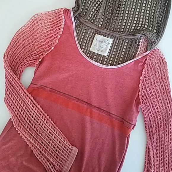 Free People Tops - Free People Crochet Hoodie