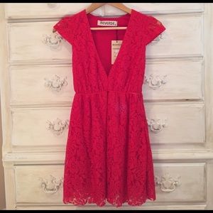 Red lace dress made by Reverse