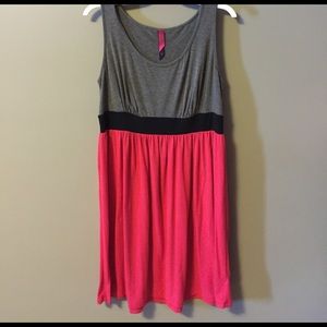 Pure Energy gray and pink sleeveless dress