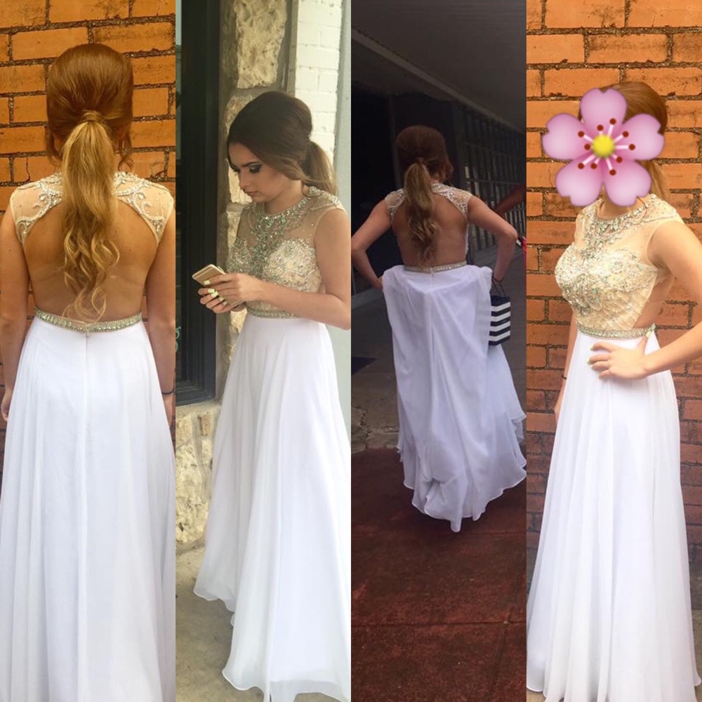 Blue/Mint & White Prom Dress 👗