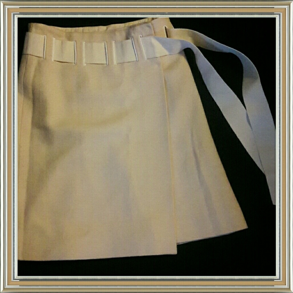 Moschino wrap waffle pattern wool skirt