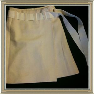 Moschino wrap waffle pattern wool skirt