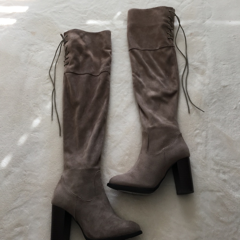 Over the knee taupe boots - size 5.5