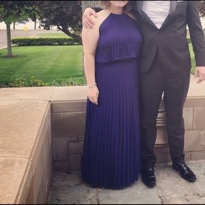 MSK purple pleated formal dress