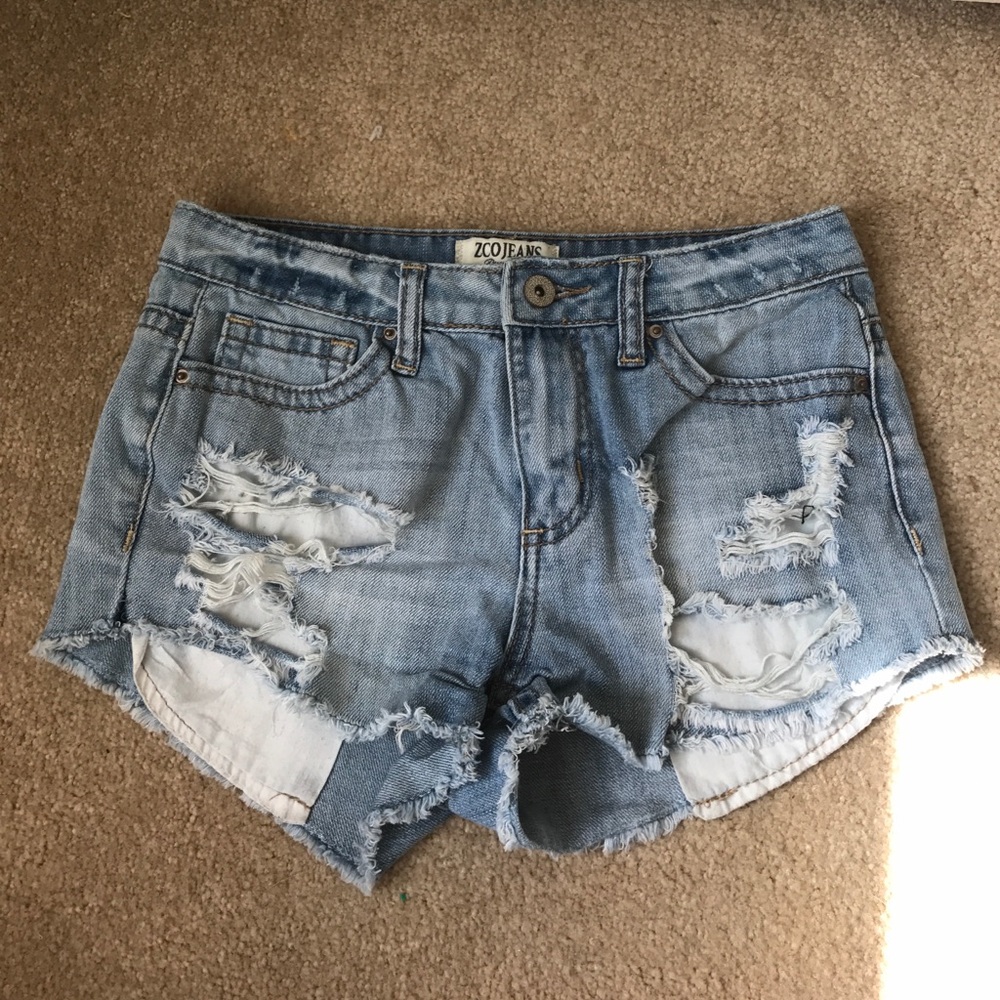 Mid rise jean shorts