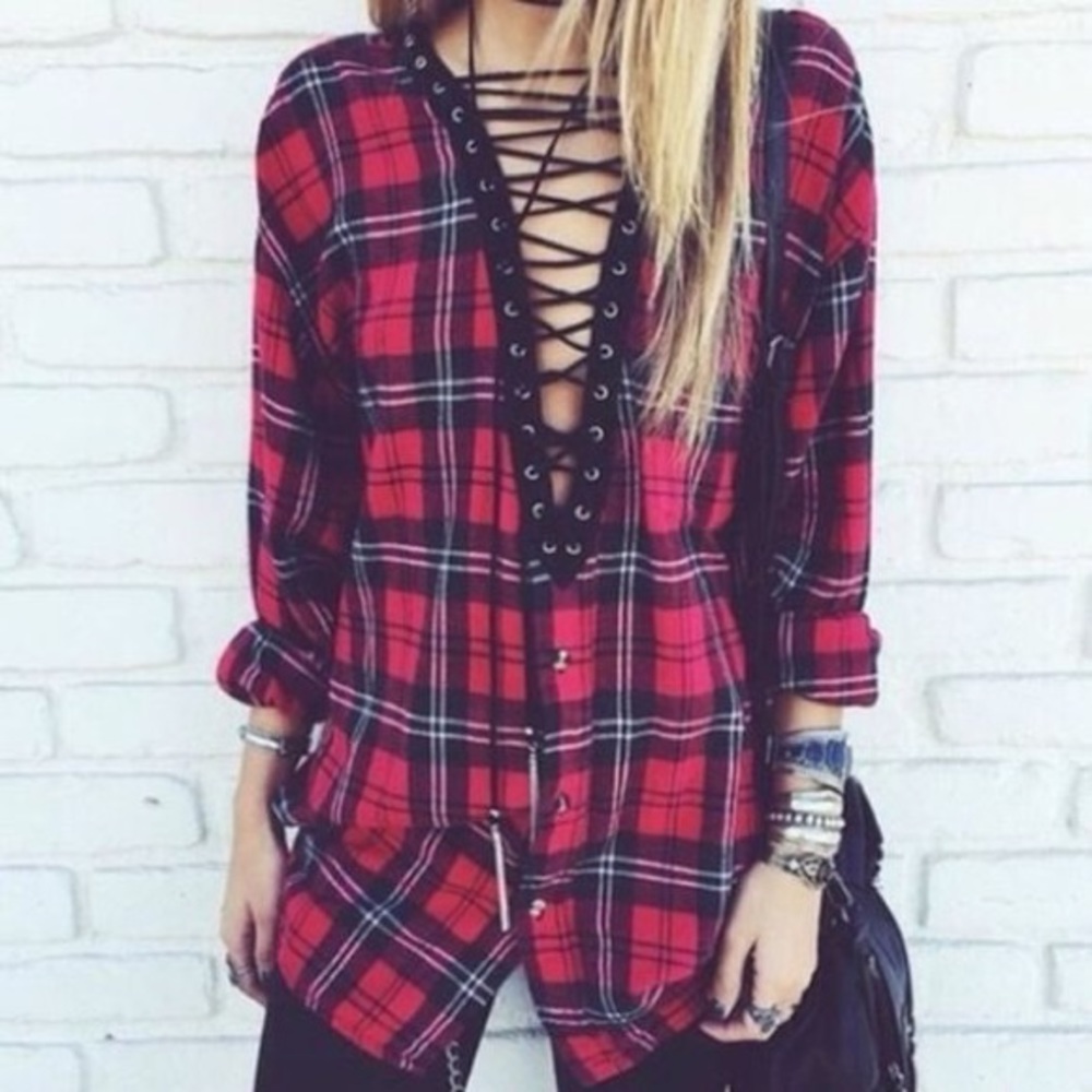LF First of a Kind Lace-Up Flannel